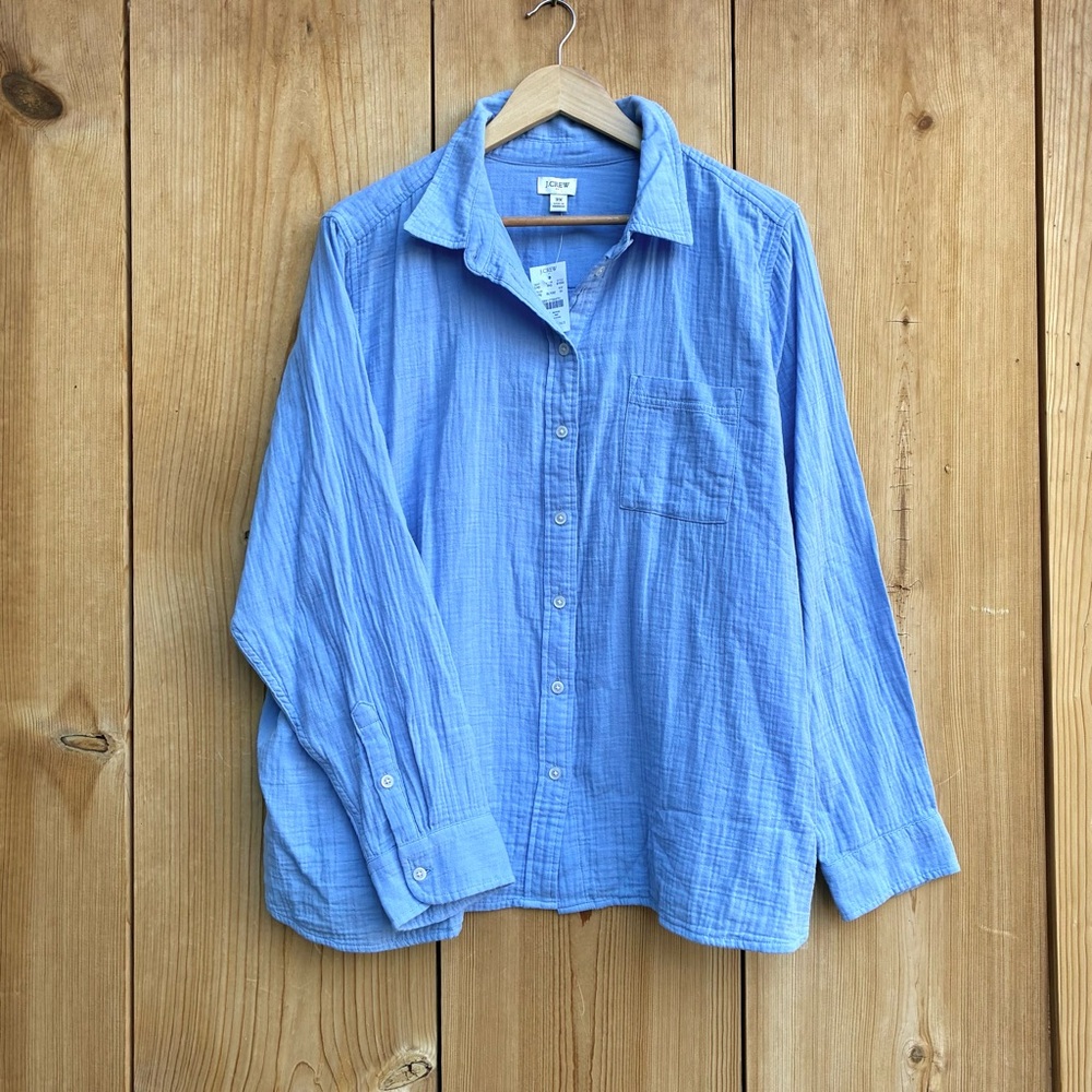 J. Crew NWT Blue Gauze Blouse Sz 3X